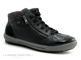 Achat chaussures Rieker Femme Boots, vente Rieker M6143-01 Noir - Col leopard -  Basket montante