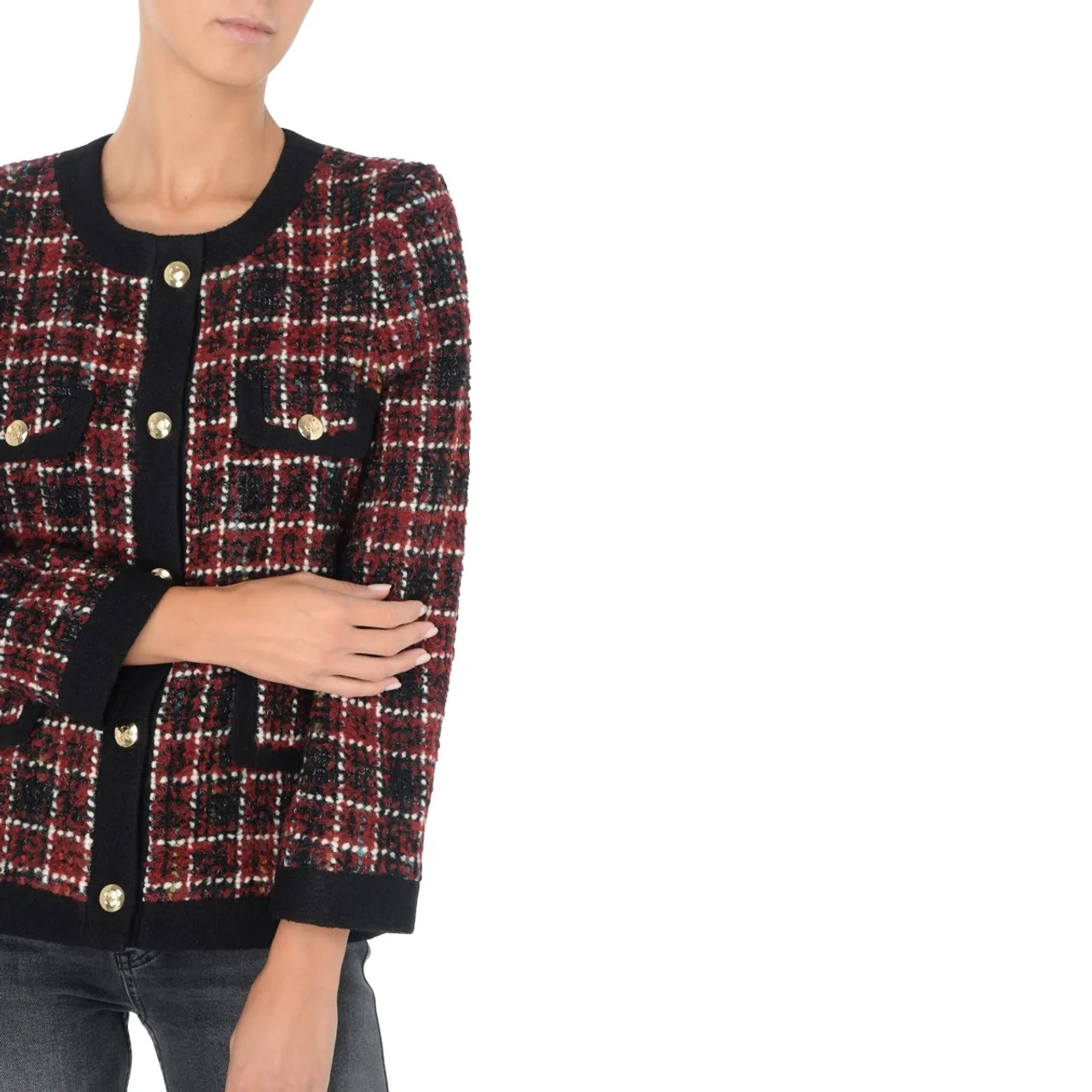 Anine Bing Veste Lydia rouge et fils multicolores