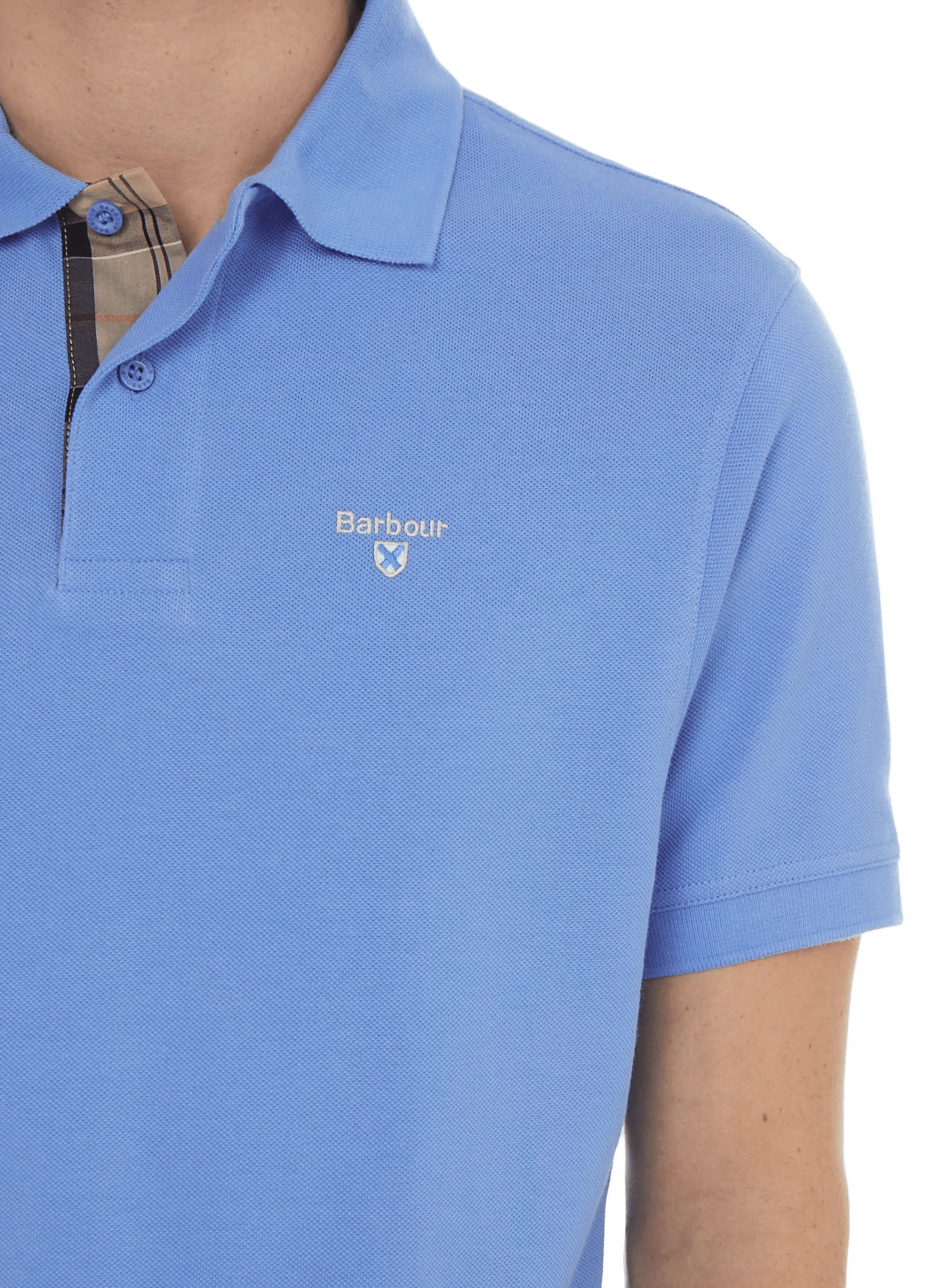 BARBOUR  Polo uni en coton - Bleu