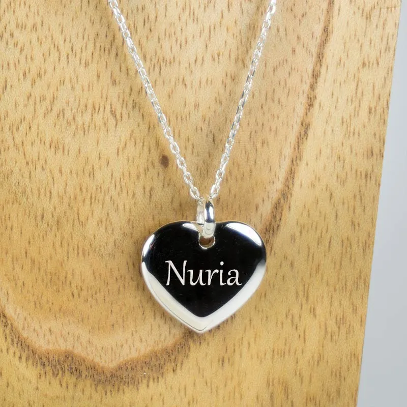 Bijour coeur en argent gravé