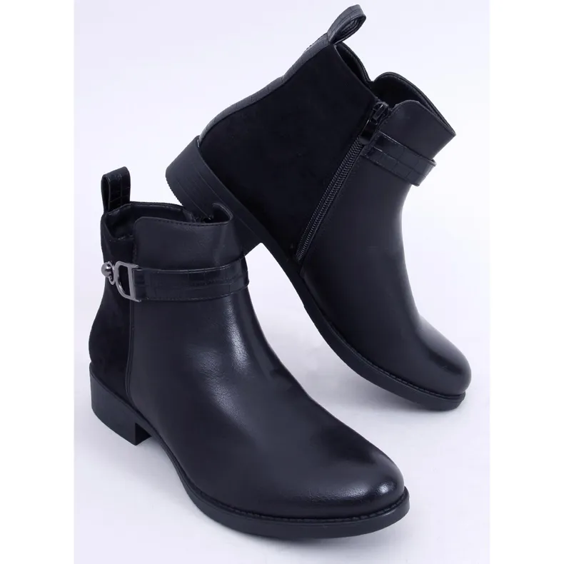 BM Chelsea boots femme pleine fleur et suède, Amil Noir le noir