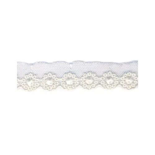 Bobine 14,5m broderie sur tulle 20mm ecru