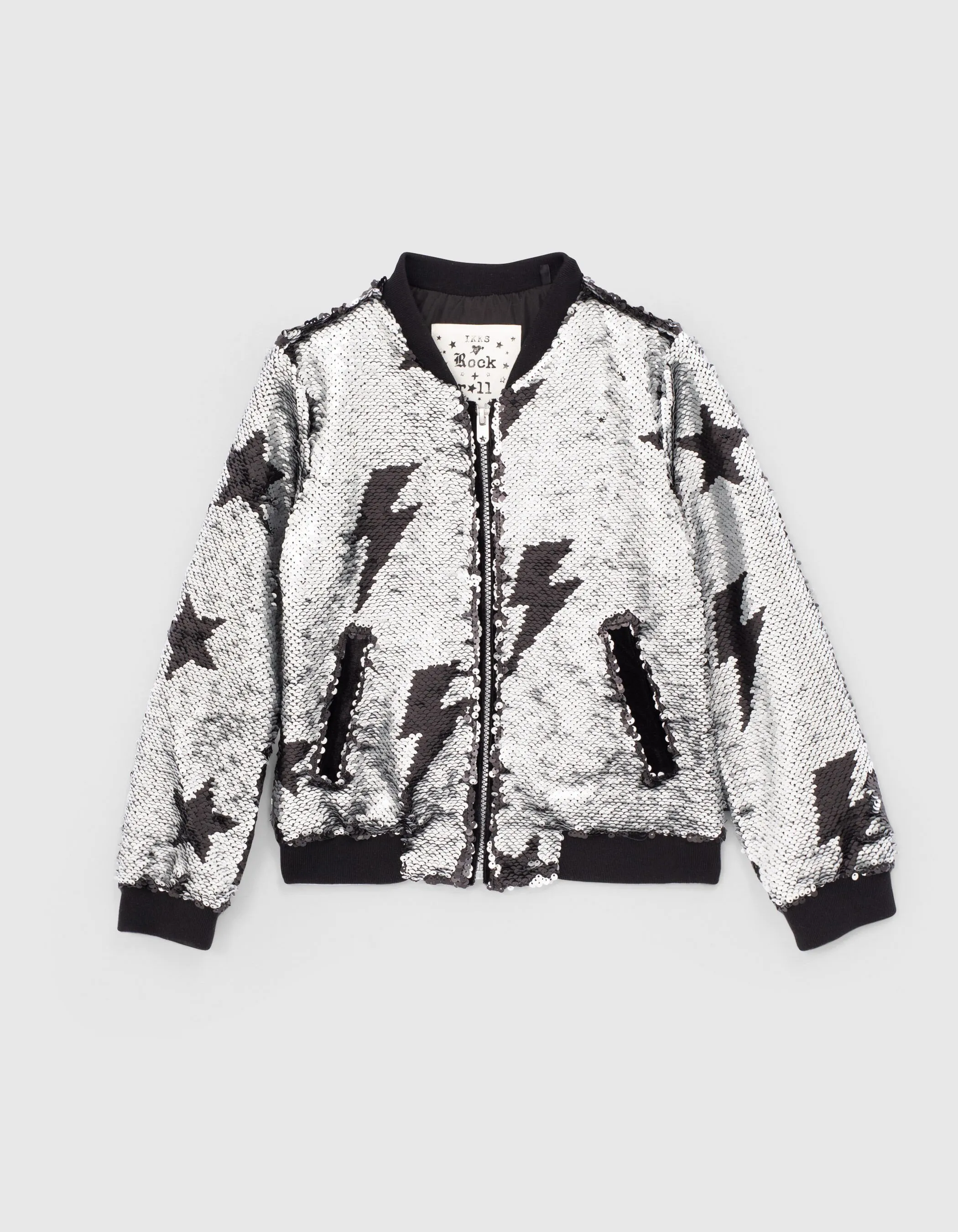 Bomber noir à sequins réversibles fille