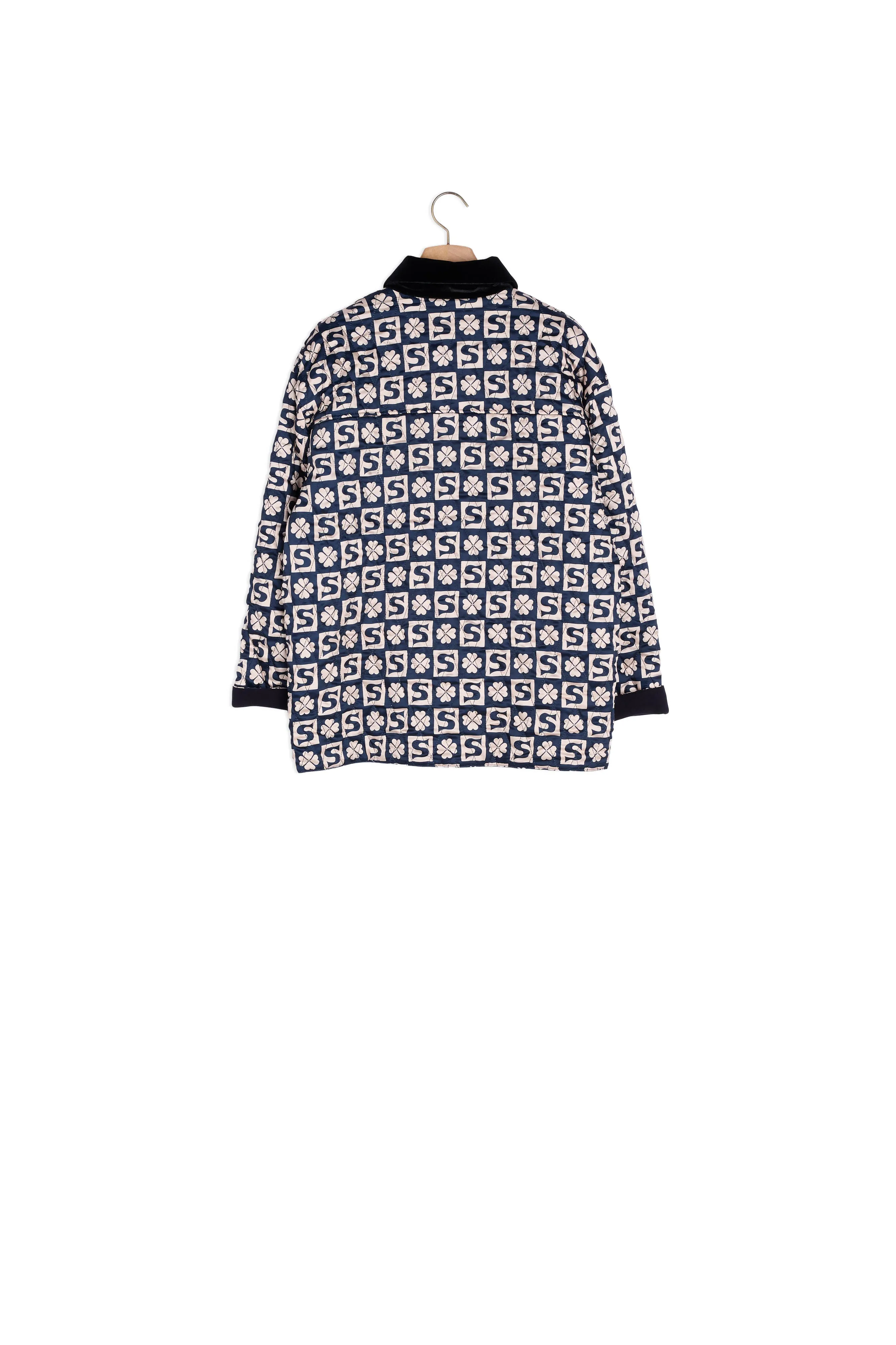 Cardi coat matelassé en mix-matières