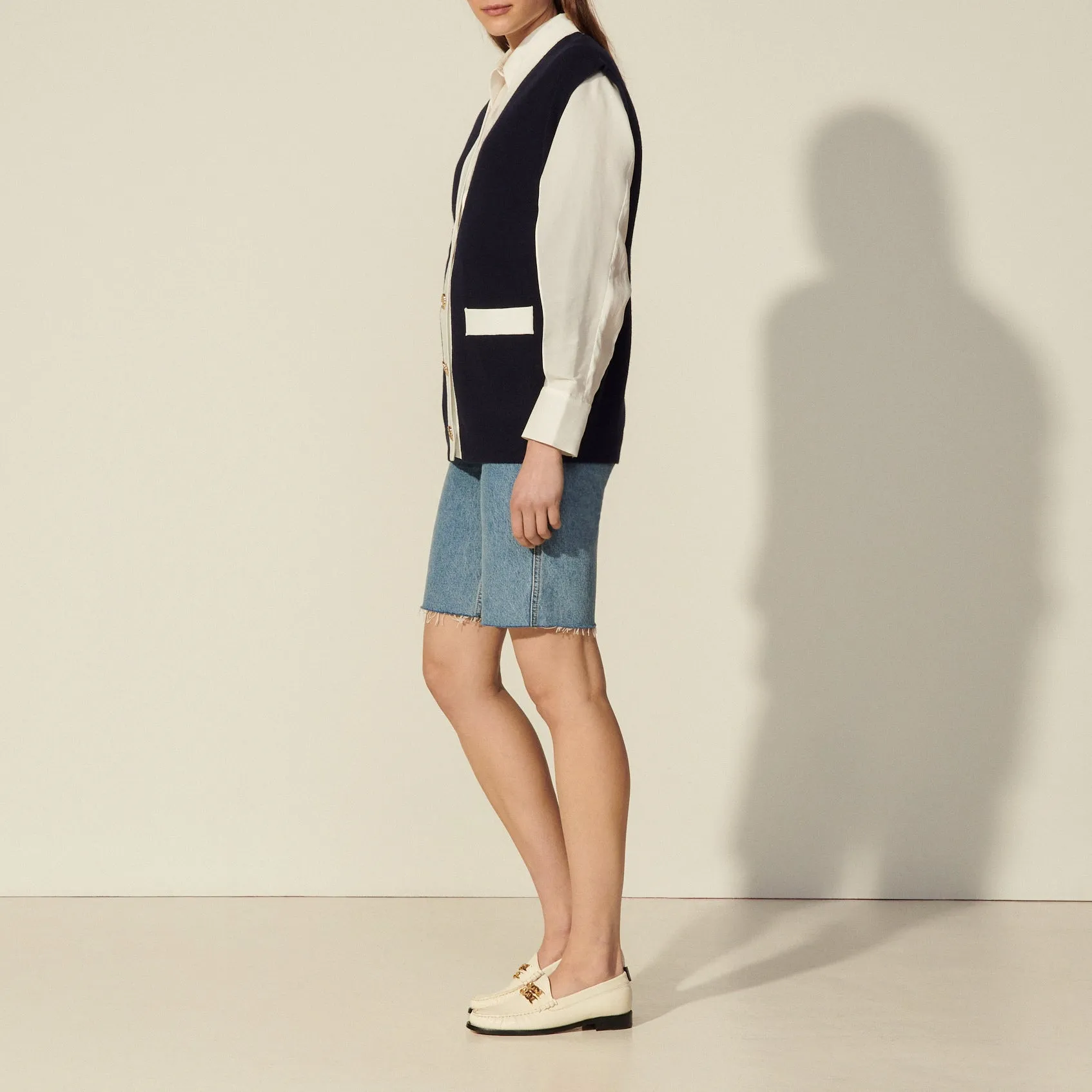 Cardi-coat oversize sans manches