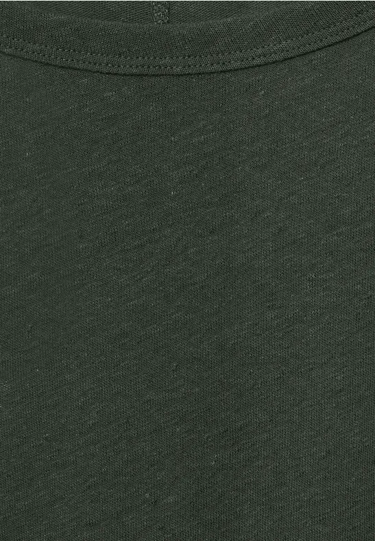 CECIL T-shirt en lin de couleur unie 