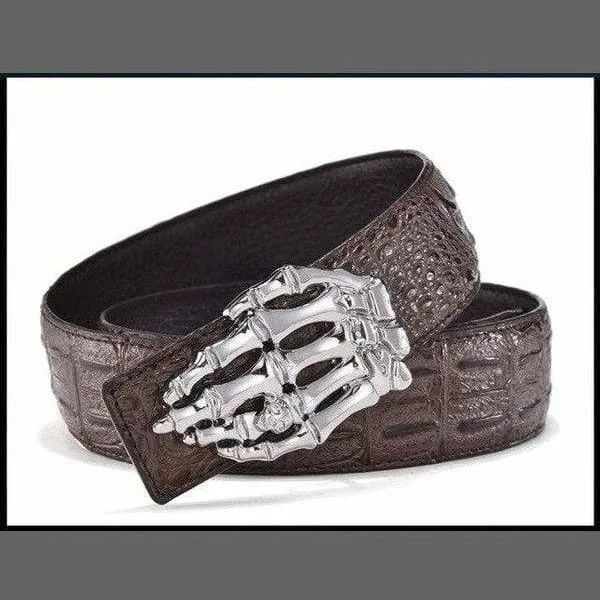 Ceinture crocodile main de squelette