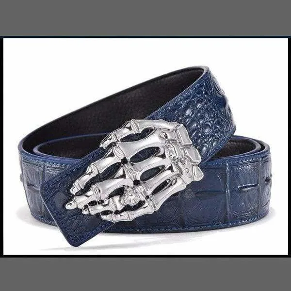 Ceinture crocodile main de squelette