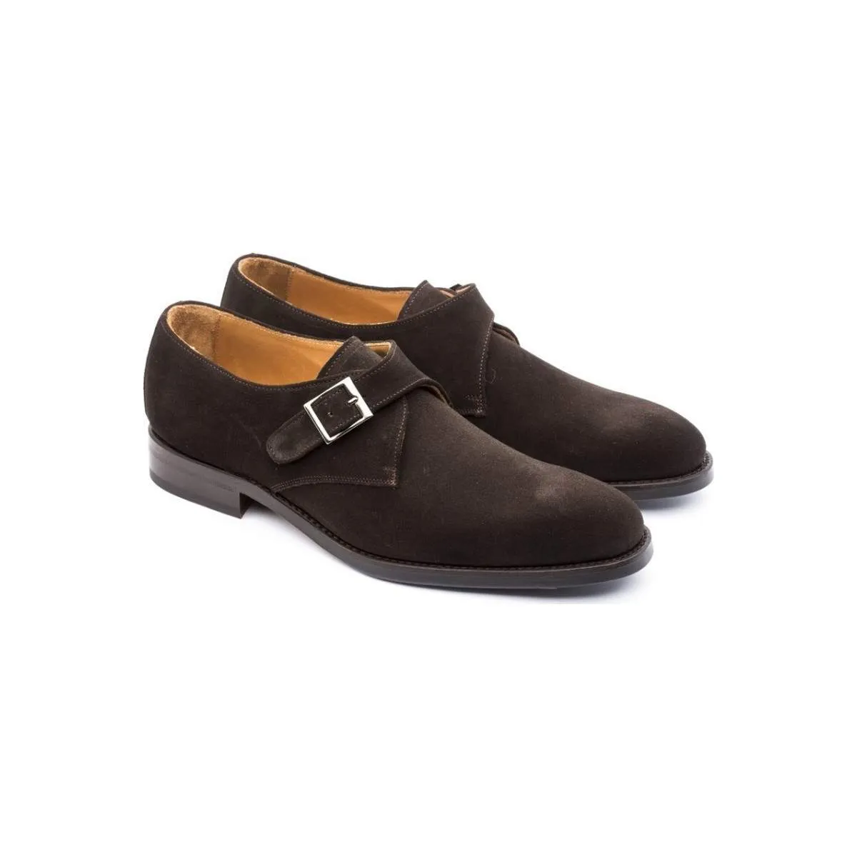 Chaussures à boucle homme en daim - Marron