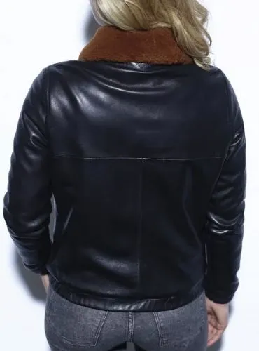CLARISSE PILOTE CUIR COL AMOVIBLE 
