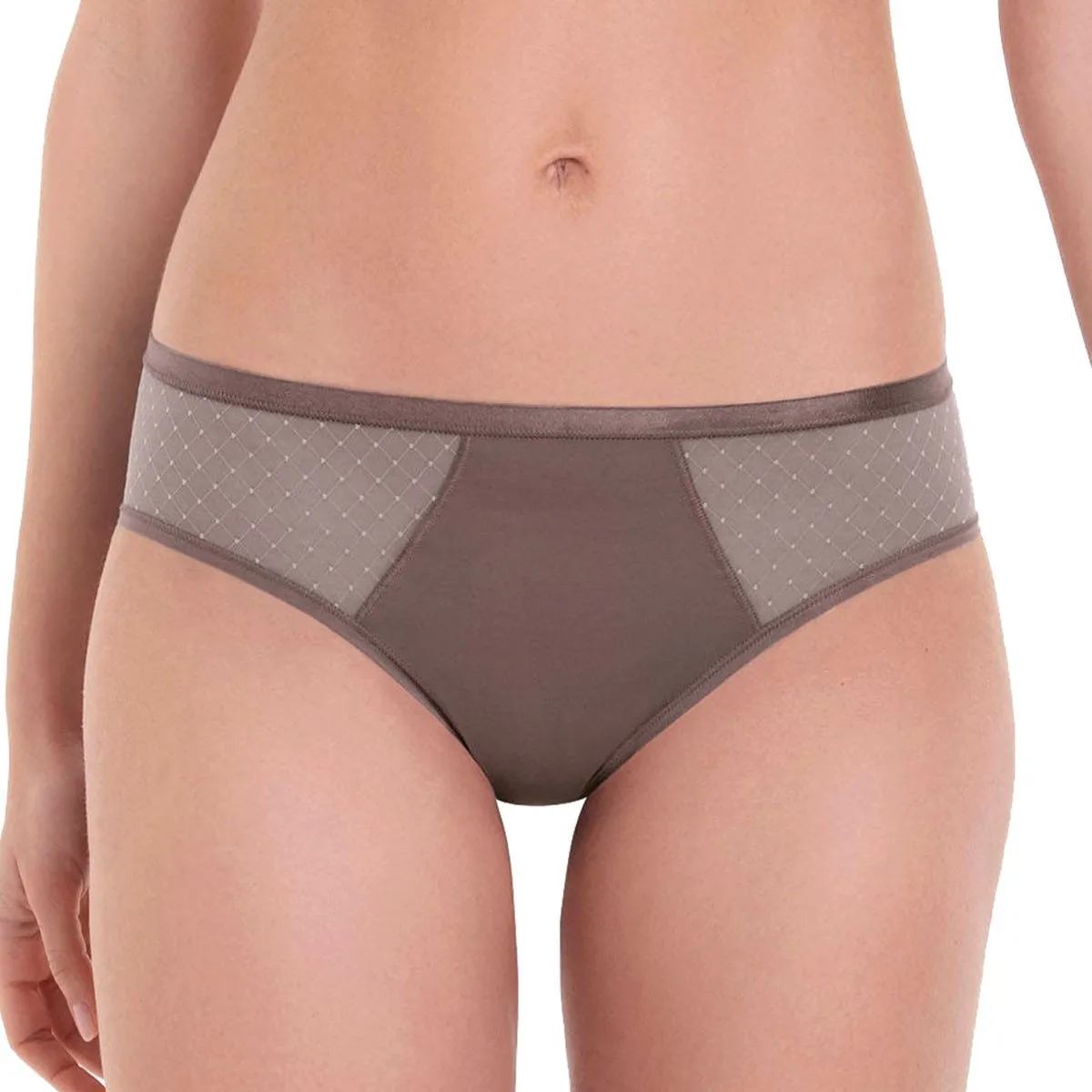 Culotte microfibre et tulle transparent Eve Truffe Rosa Faia