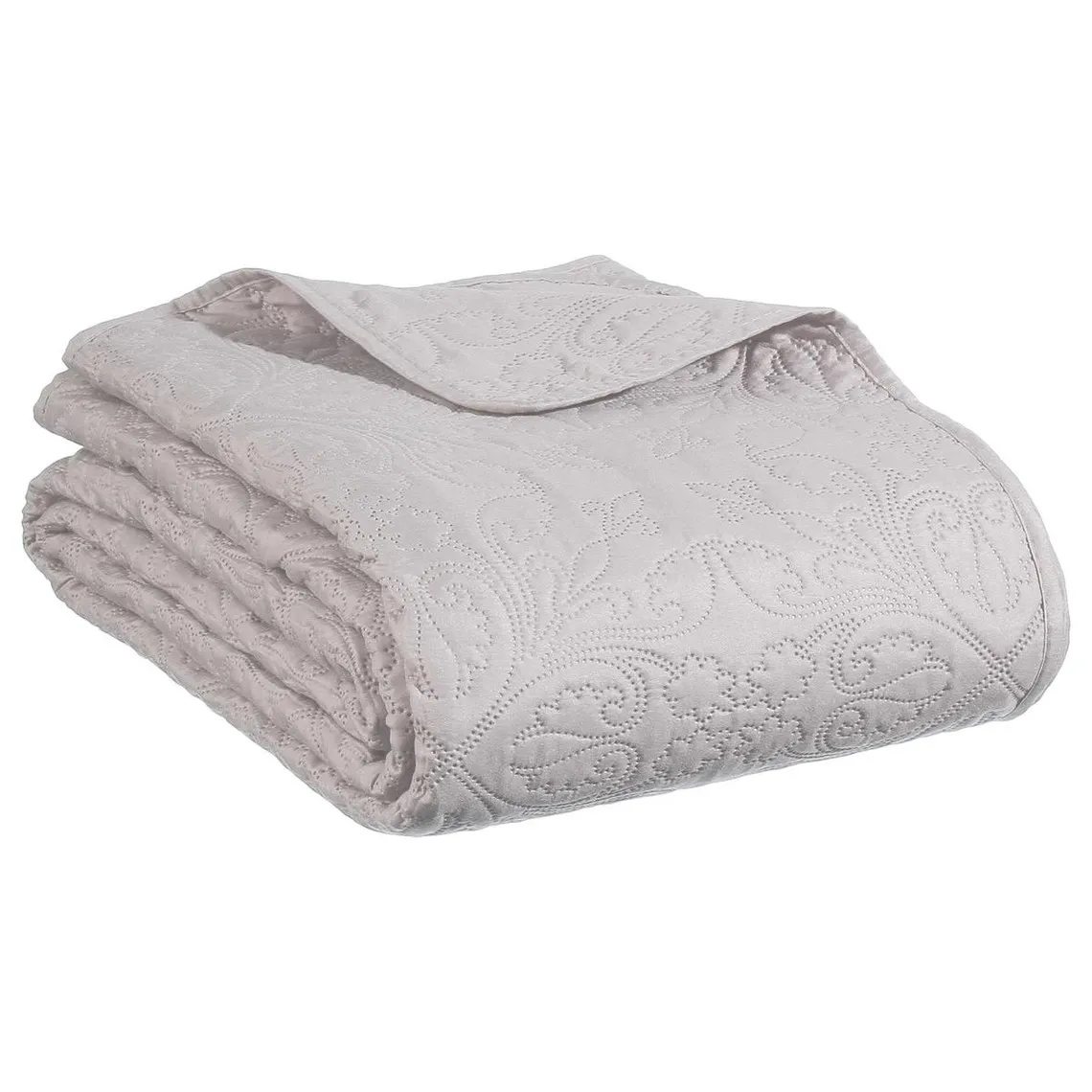 Dessus de lit arabesque taupe 240x260 + 2 housses d'oreiller 60x60 | 3 Suisses