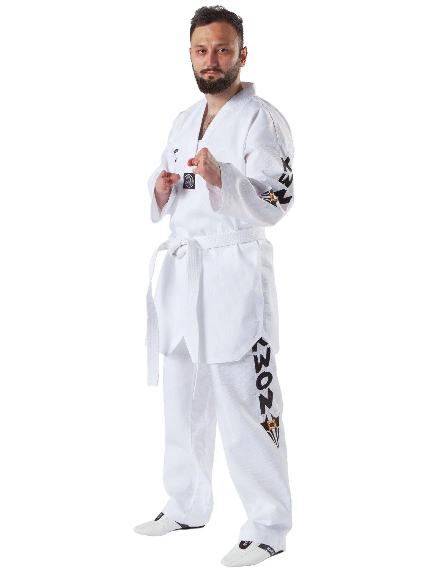 Dobok Taekwondo Starfighter Kwon Col Blanc