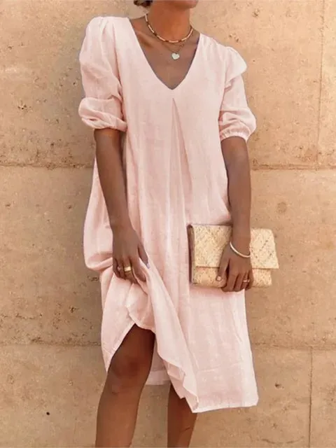 Fanny | Robe midi élégante et décontractée pour femme