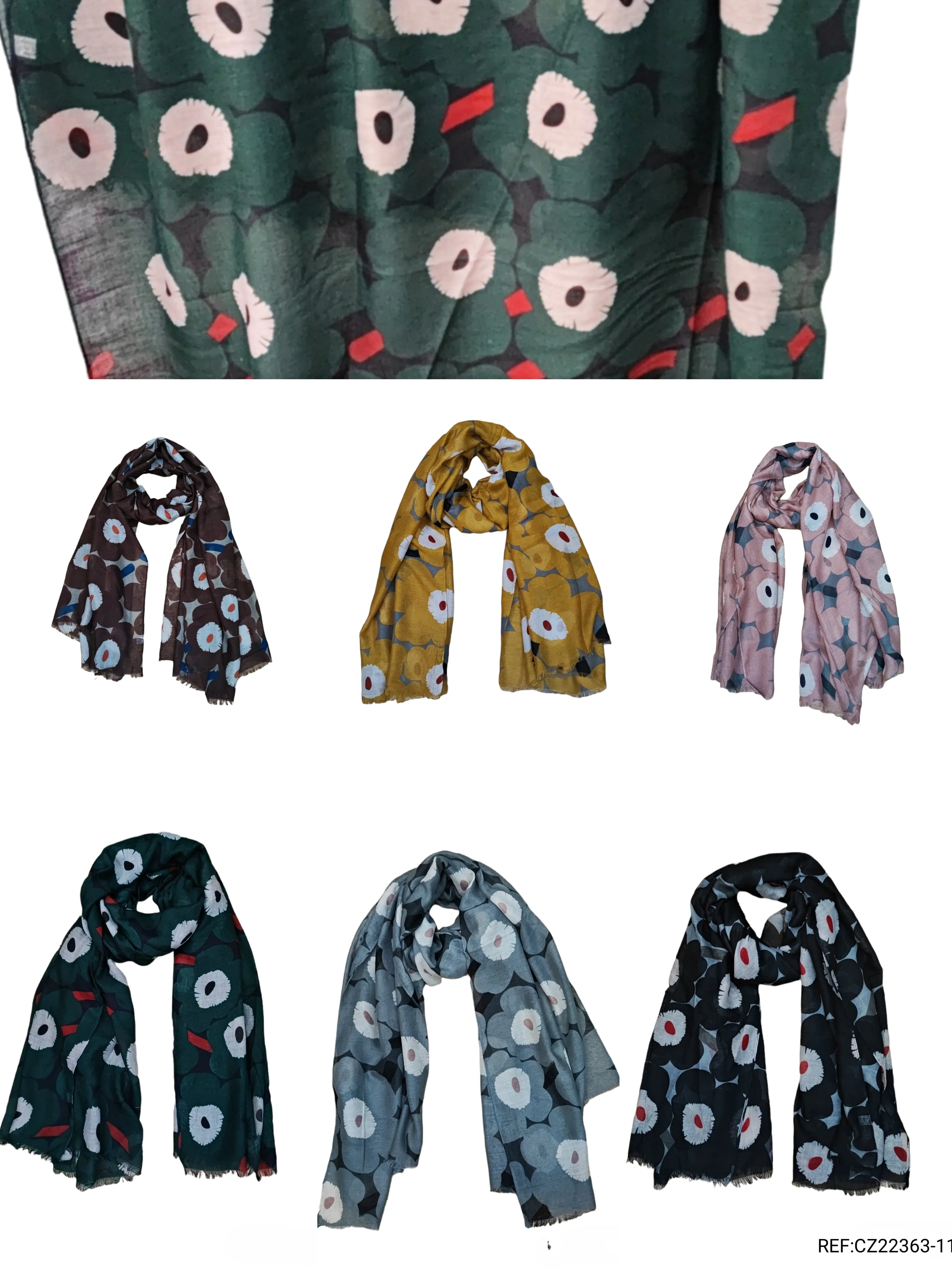Foulard motif  fleur    (x6)
