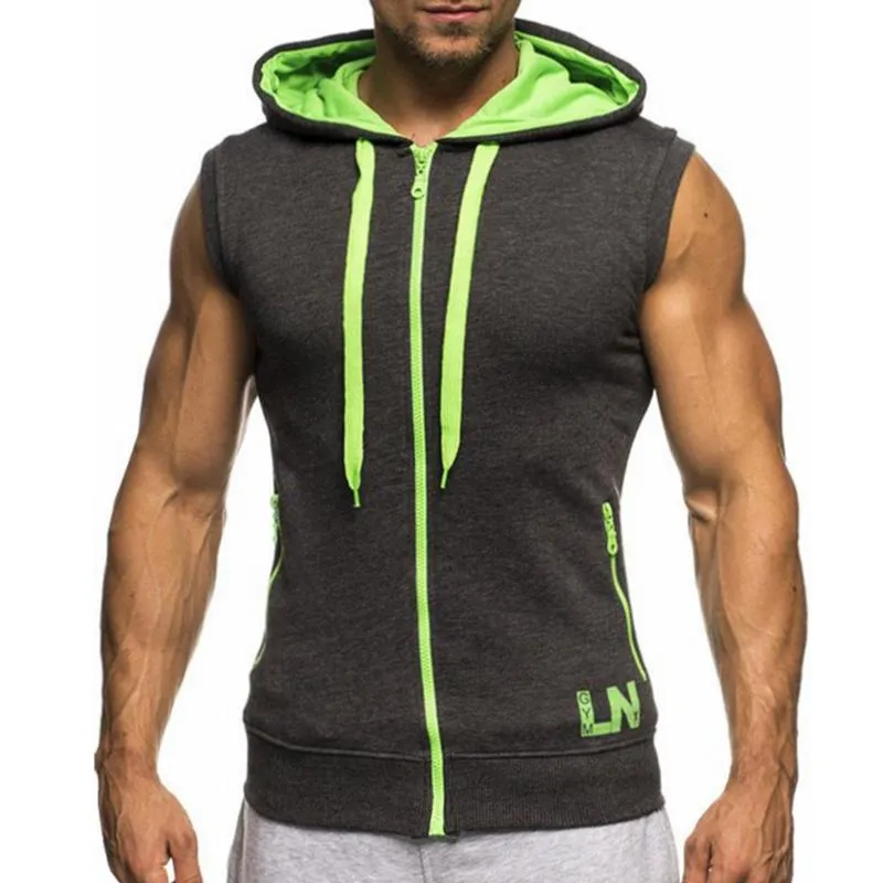 Gilet zippé à capuche avec contraste