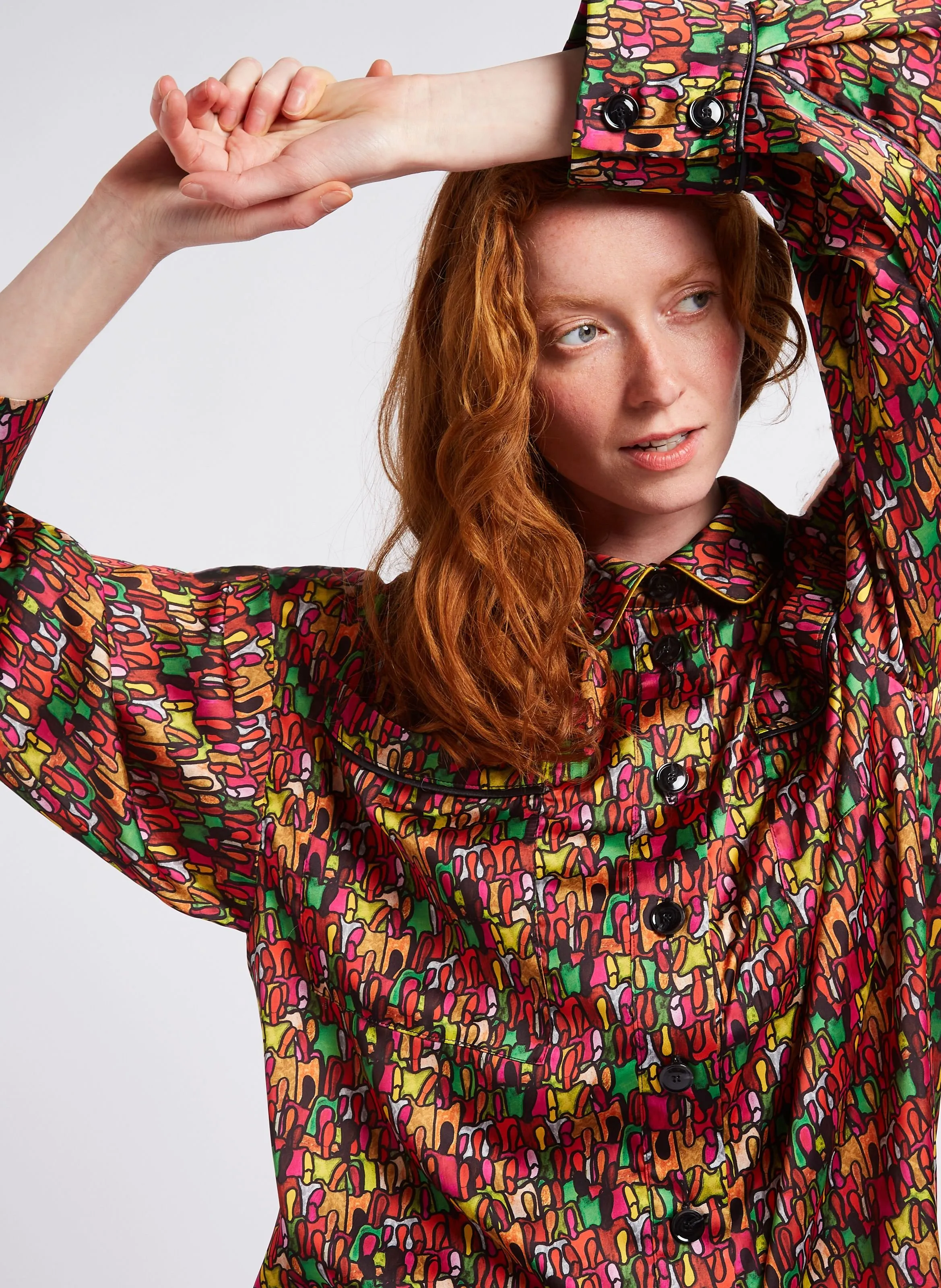 HEIMSTONE  Chemise oversize imprimé astree - Multicolore