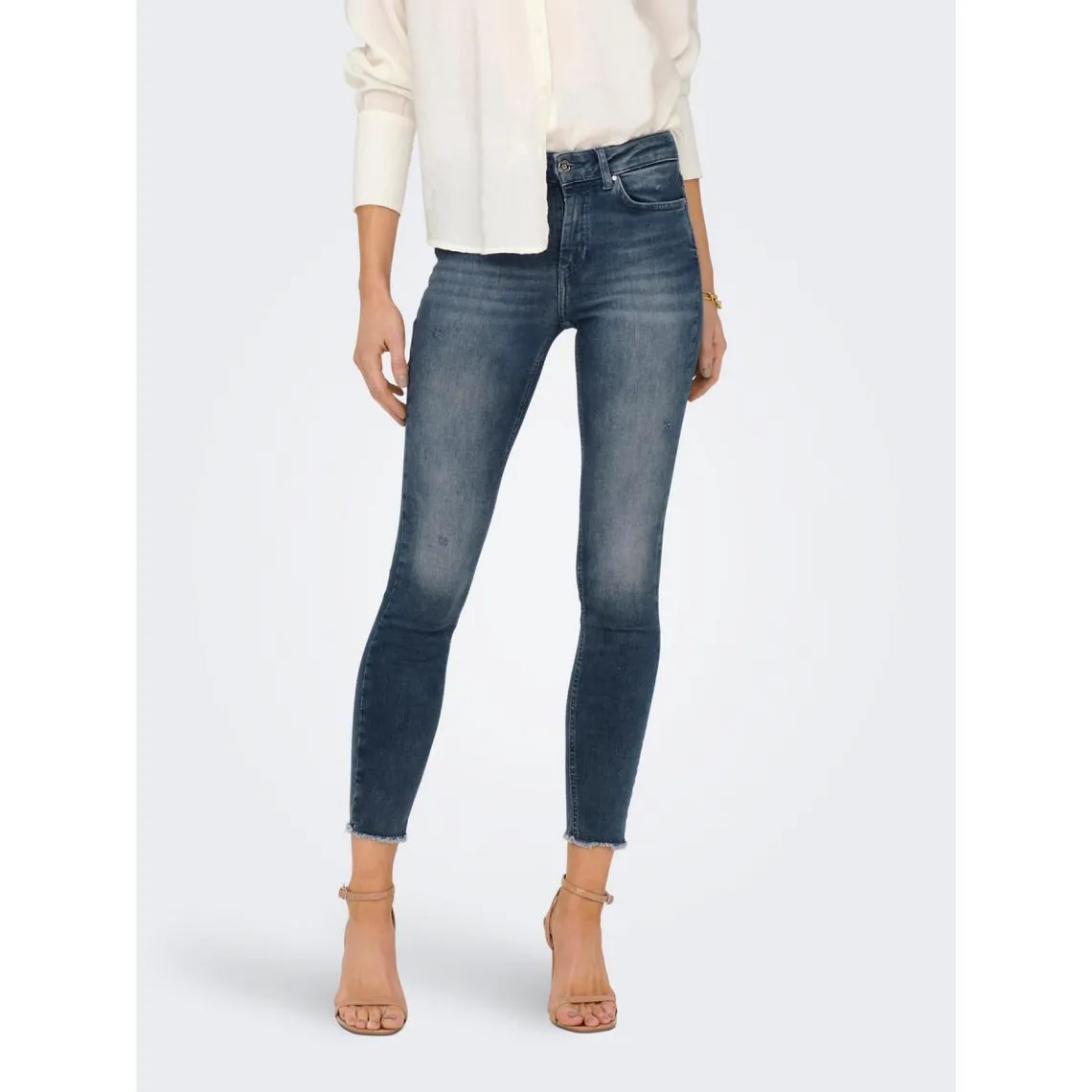 Jean skinny bleu en coton Rose | 3 Suisses