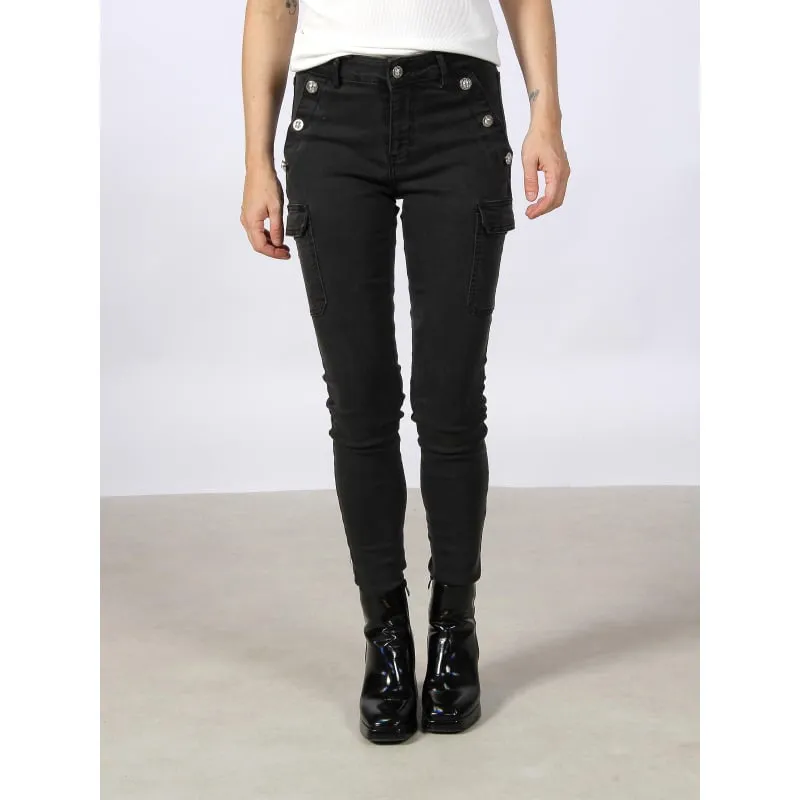 Jean skinny cargo pema noir femme - Morgan | wimod