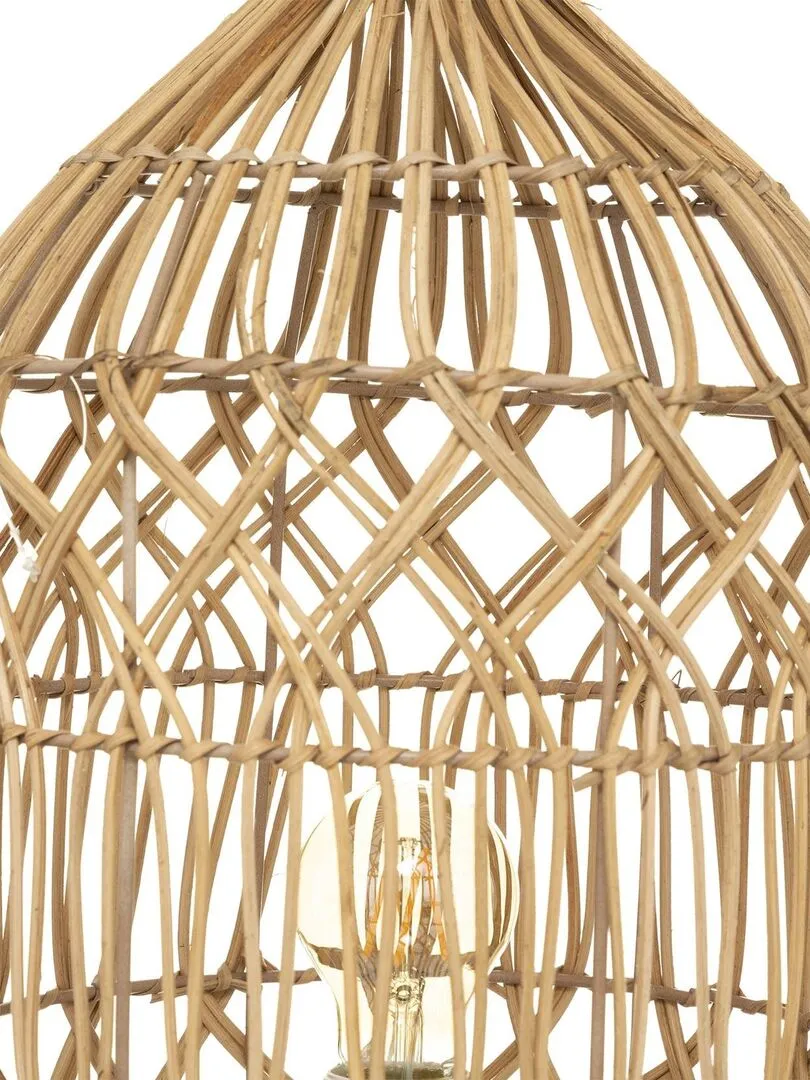 Lampe à poser esprit bohème en rotin - Beige
