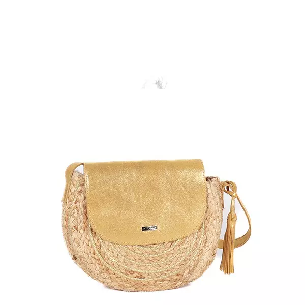 Les tropéziennes - Sac à rabat en jute Gobi gold