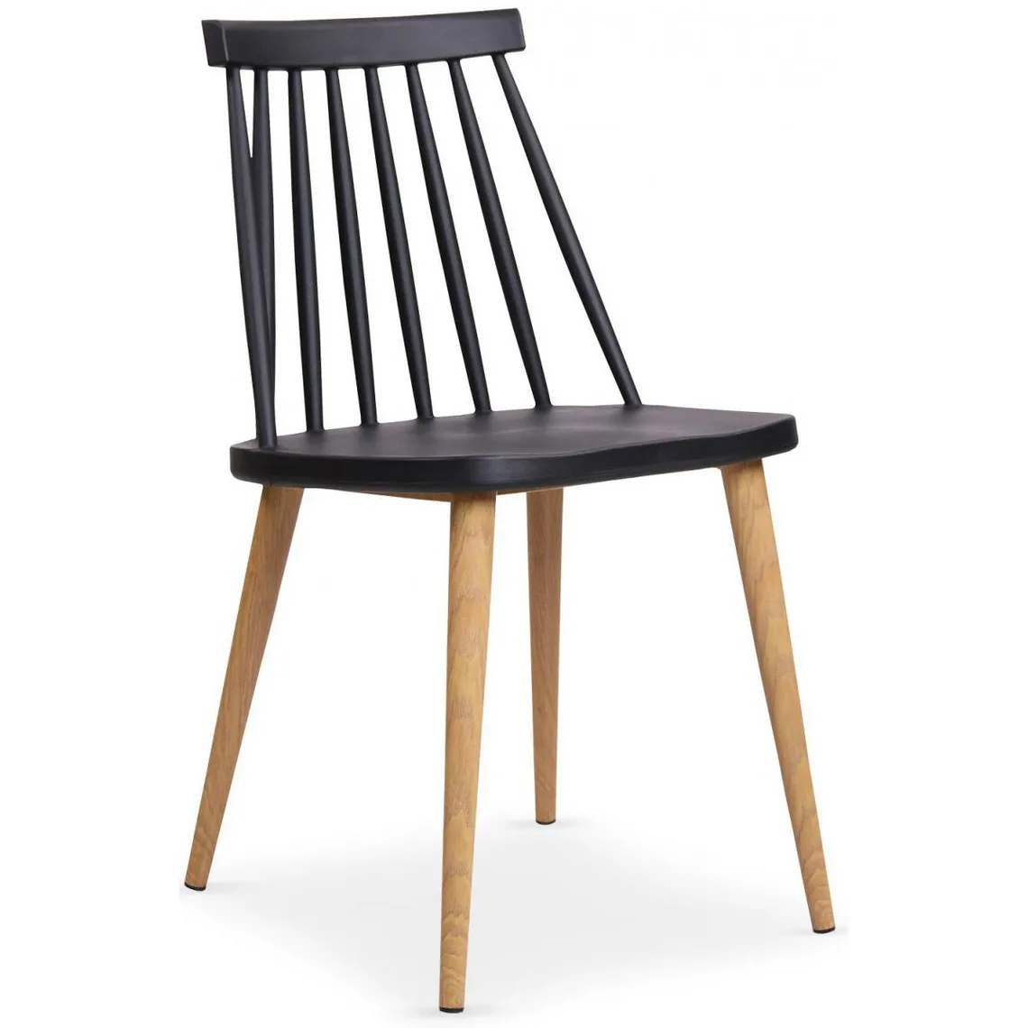 Lot de 2 chaises scandinaves noires TAPLA | Chaise 3 SUISSES