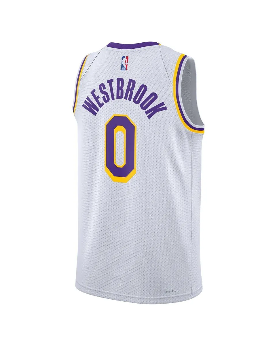 Maillot de baksetball Homme LAL MNK DF SWGMN JSY ASC 22 Blanc