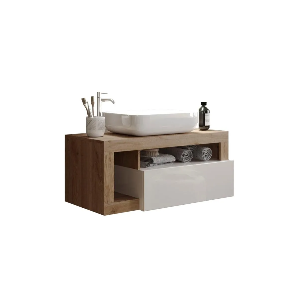 Meuble salle de bain Ancona suspendu  92 cm  | 3 Suisses