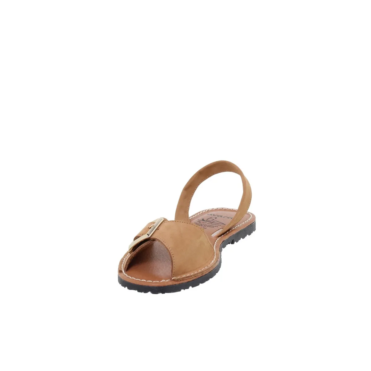 Minorquines plates en cuir suédé à boucle - Marron