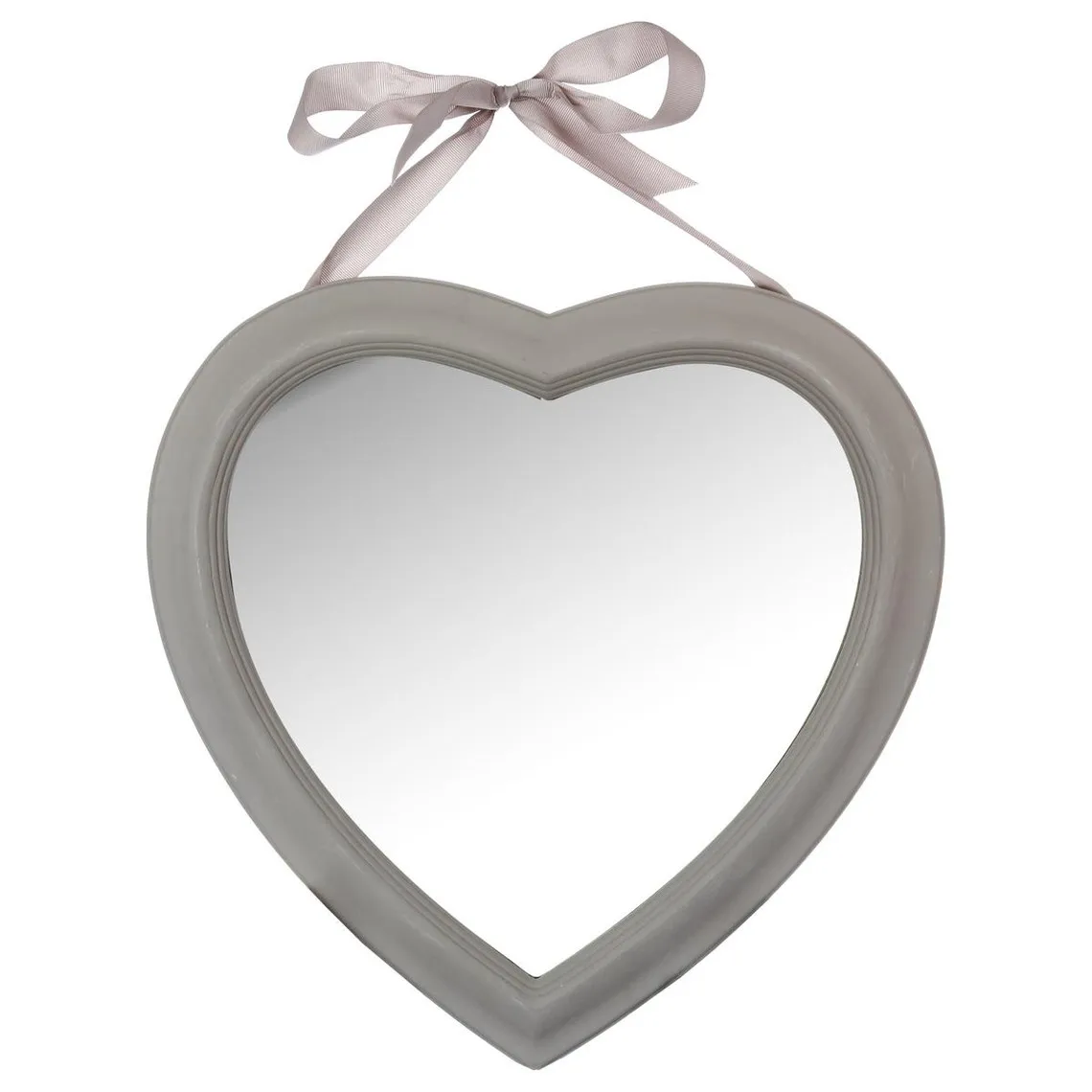 Miroir cœur à ruban 40X40 taupe | 3 Suisses