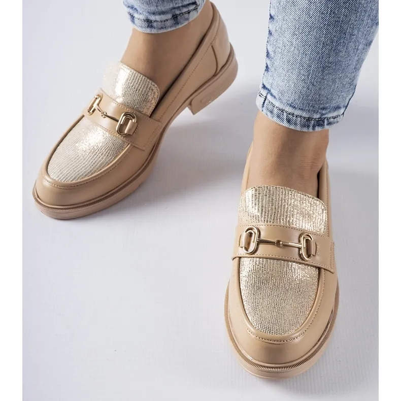 Mocassins beiges à boucle Gennaro