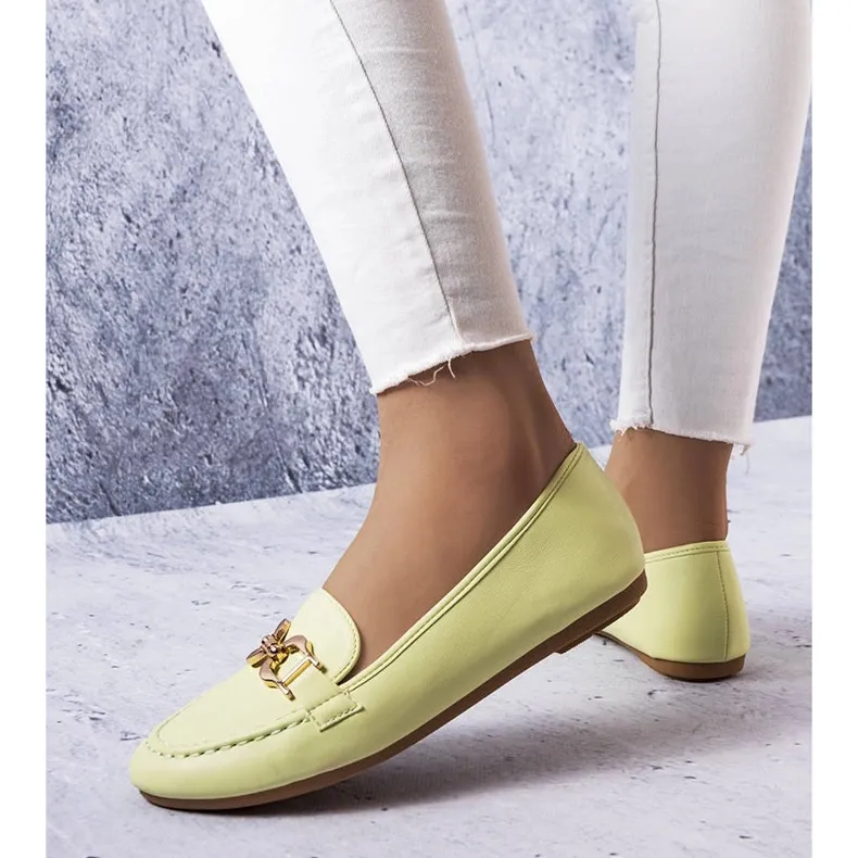Mocassins boucle vert Sauvé