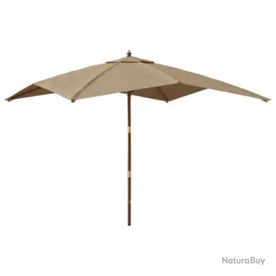 Parasol de jardin avec mât en bois 300 x 300 x 273 cm taupe 02_0008360