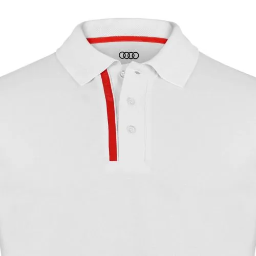 Polo Audi Sport blanc et rouge pour homme