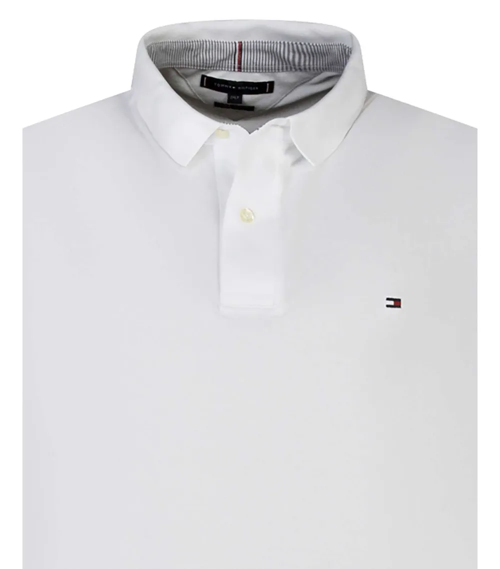 Polo avec manches courtes et col boutonné Tommy Hilfiger en coton blanc 