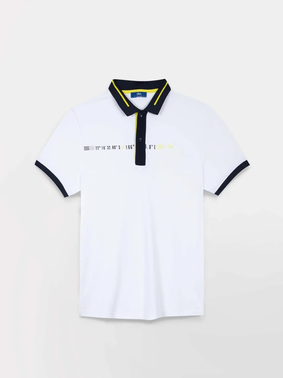 Polo Homme Manches Courtes Séchage Rapide Blanc tbs
