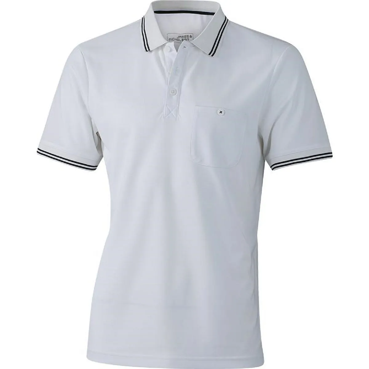 Polo technique - Homme - JN702 - blanc et noir 