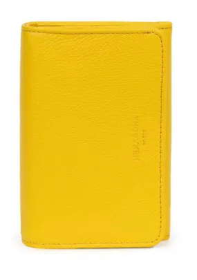 Portefeuille cuir vachette jaune