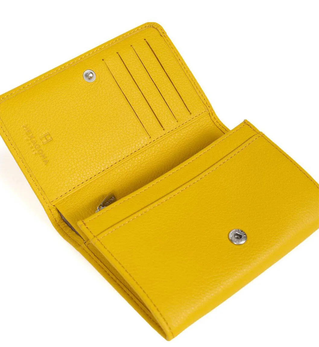 Portefeuille cuir vachette jaune