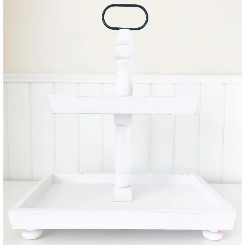Rangement Décoratif En Bois Blanc Rectangle