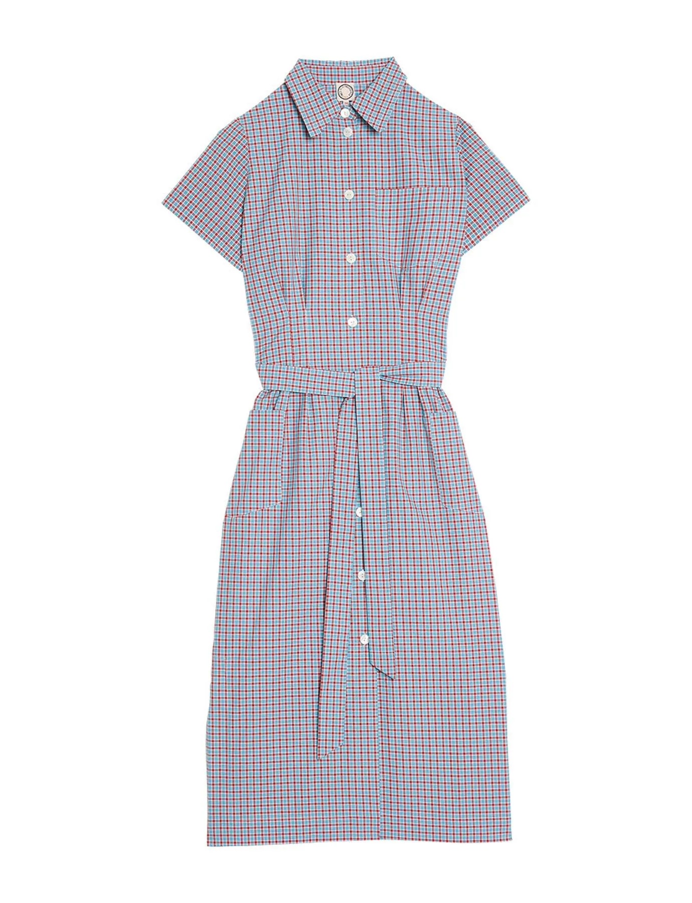 Robe chemise Ethel turquoise à carreaux