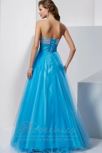 Robe de Soirée A-ligne Longueur au sol Lacet Norme Naturel taille