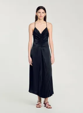 ROBE LONGUE éVASéE à ENCOLURE V - SANDRO pour FEMME | Printemps