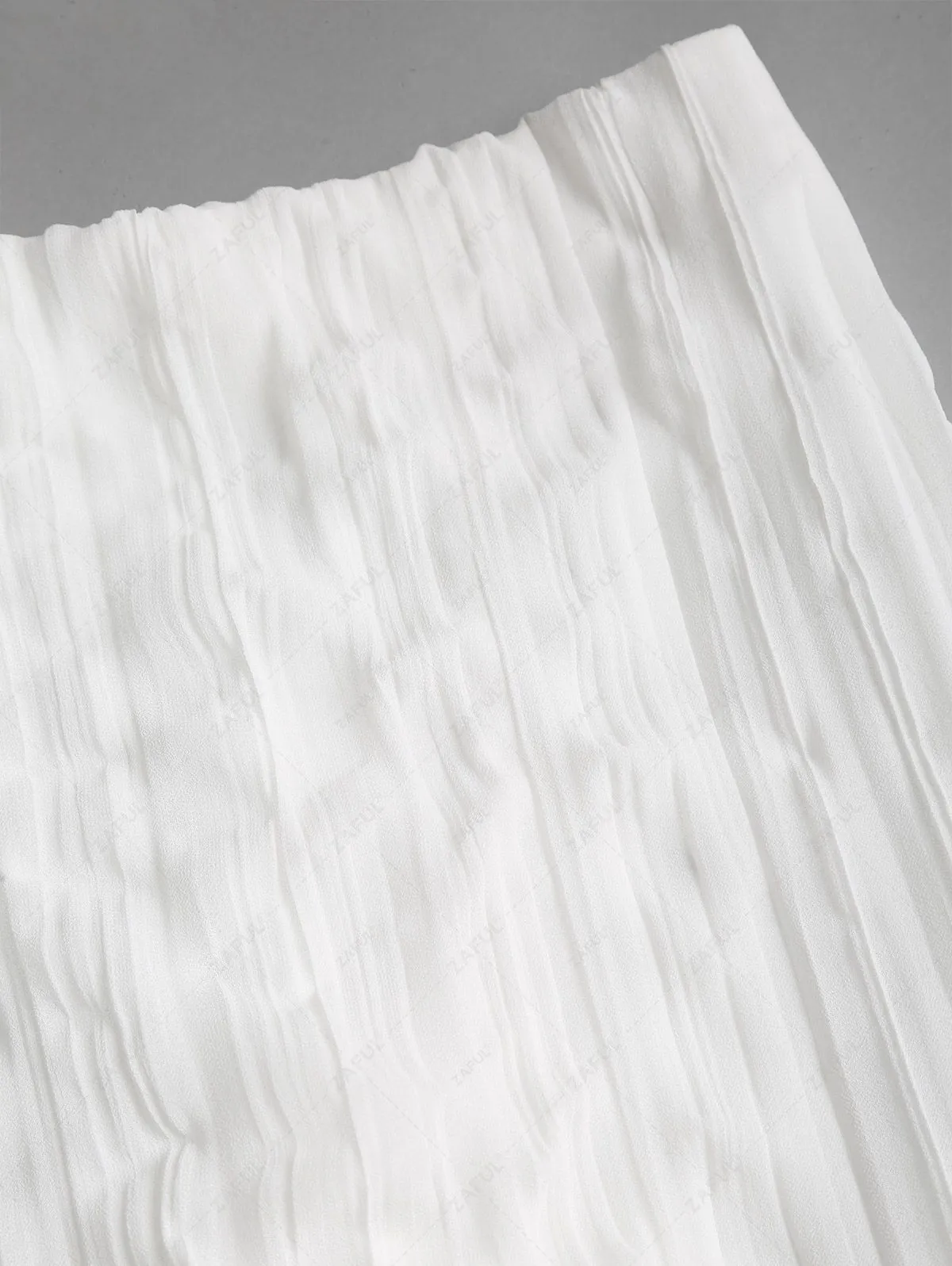 Robe Sexy Longue à Bretelle Fine En Couleur Unie En Mousseline Deux Pièces Pour Femme - Blanc L