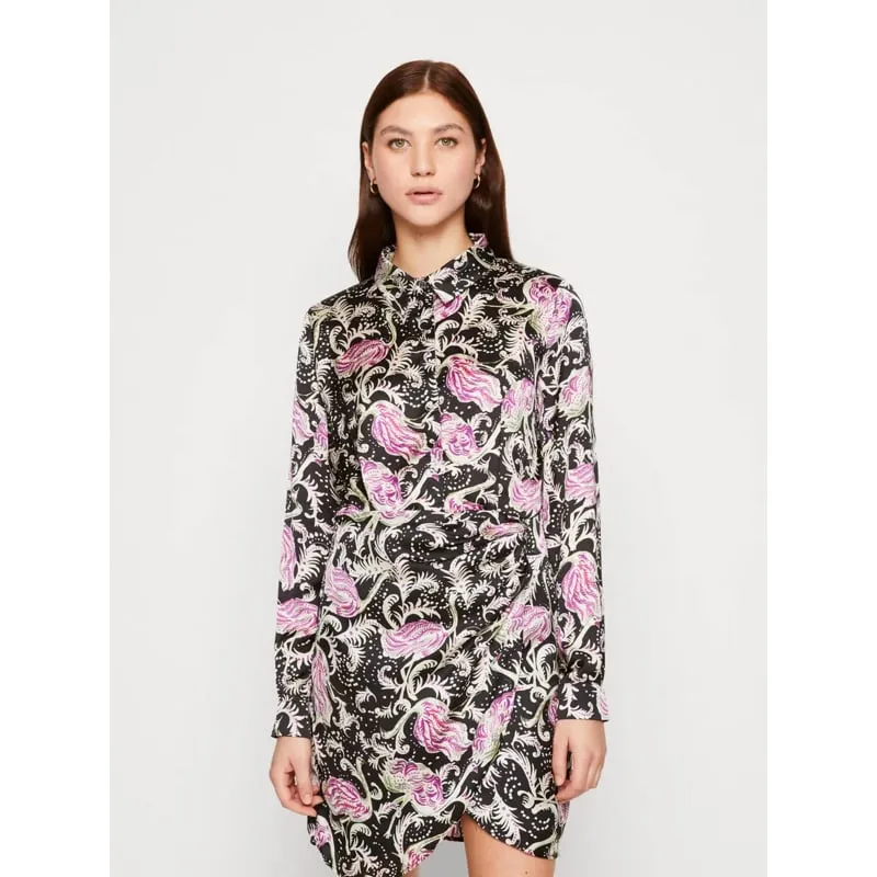 Robe signature chic imprimé zèbre noir kaki femme - Happy & So | wimod