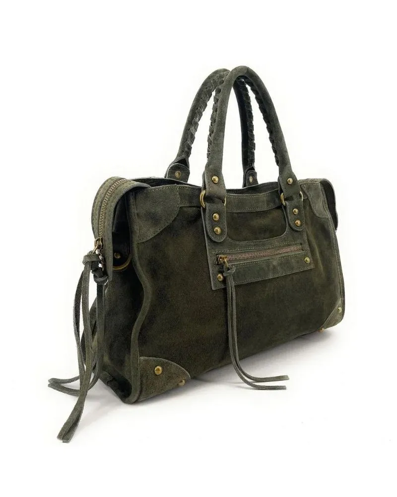 Sac Ciara daim kaki | Made in Italy | Zosha Collection