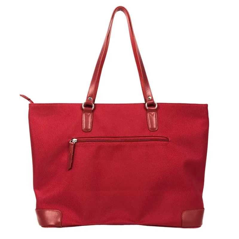 Sac porté épaule nylon et cuir KATANA rouge | Planetebag.com