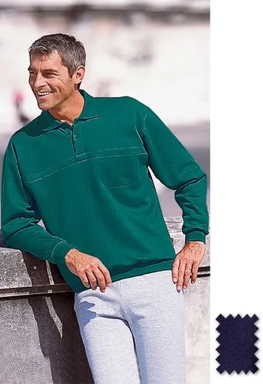 Sweat en molleton, col polo