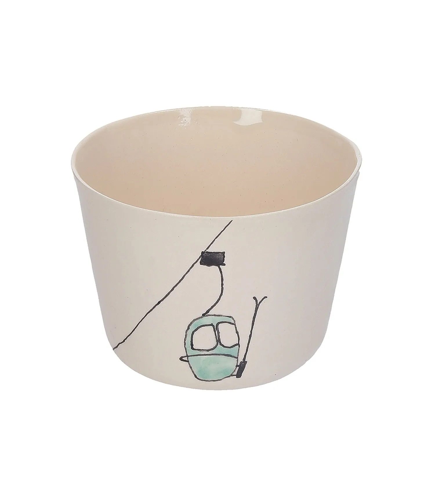 Tasse à thé en céramique Télécabine verte Three Seven - Jane de Boy