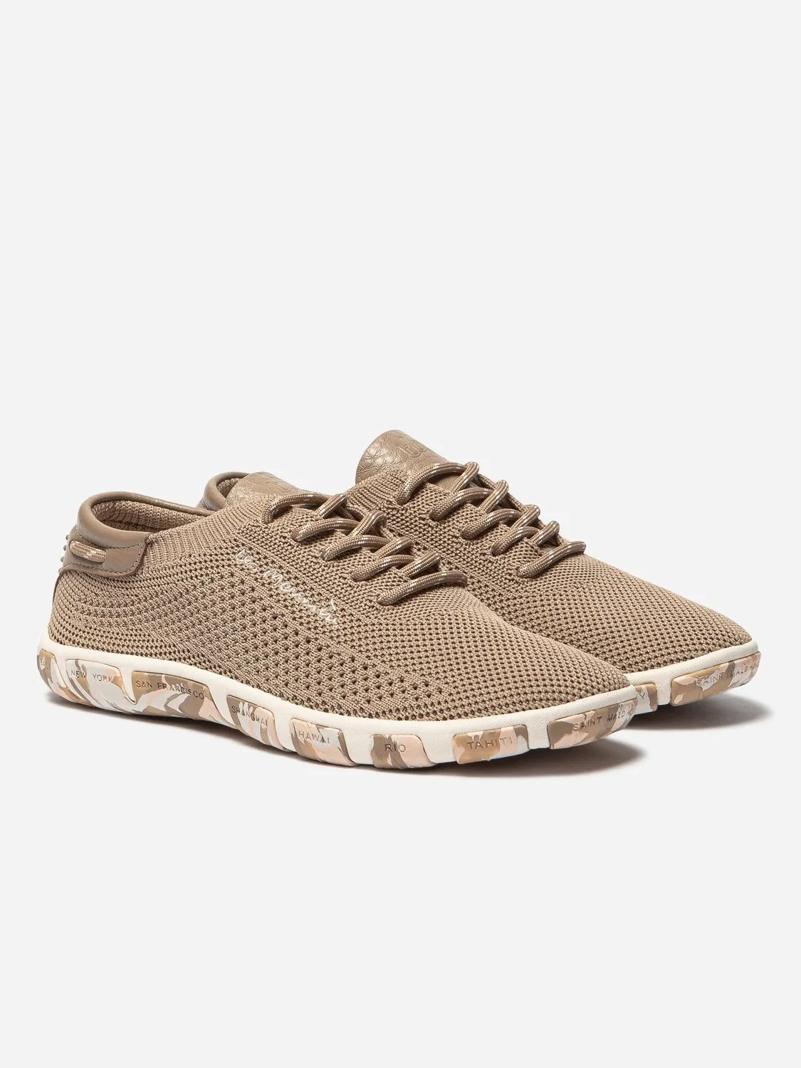 Tennis Femme Confort Textile Recyclé Taupe tbs